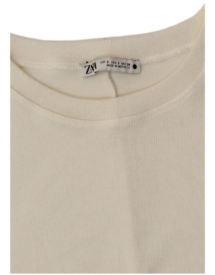 Zara Γυναικείο Maxi Jumper Φόρεμα UK 10 Small White