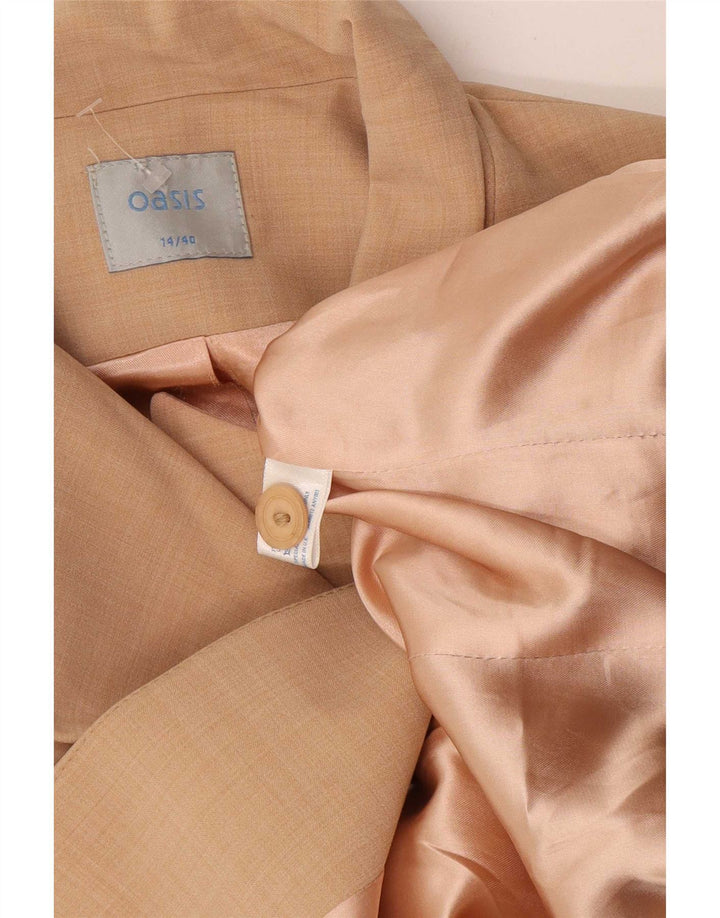 Oasis Γυναικείο μπλέιζερ 1 κουμπιού μπουφάν UK 14 Medium Beige Polyester