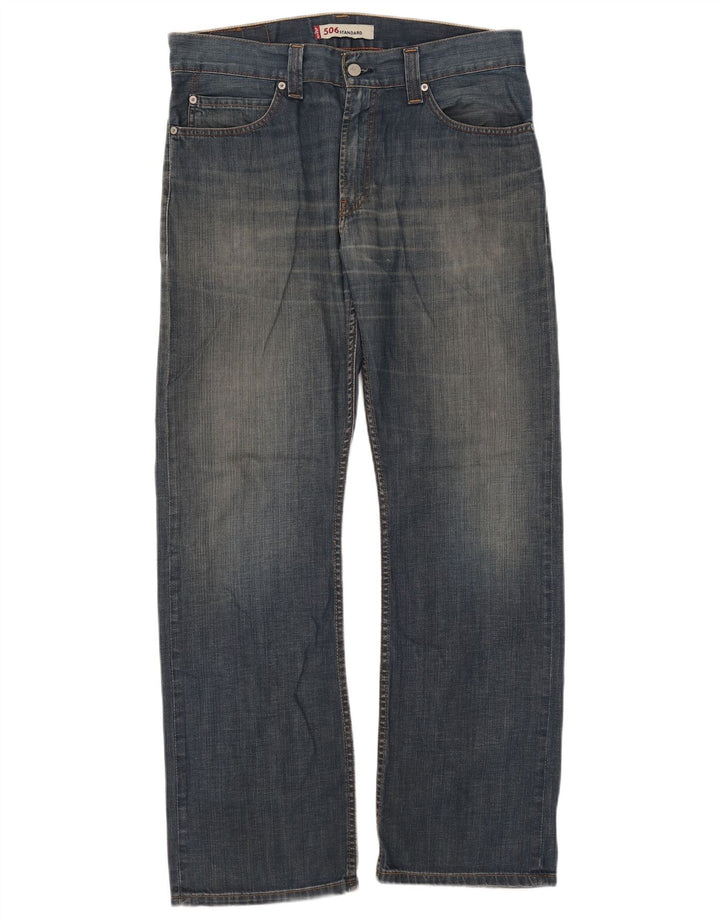 Levi's Mens 506 Straight Jeans W34 L32 Μπλε βαμβακερό