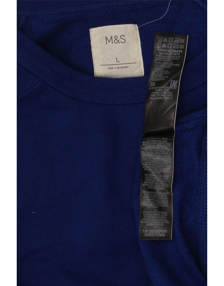 Ανδρικό φούτερ Marks & Spencer Jumper μεγάλο μπλε βαμβακερό