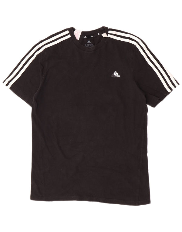 Adidas Boys T-Shirt Top 15-16 Years Μαύρο