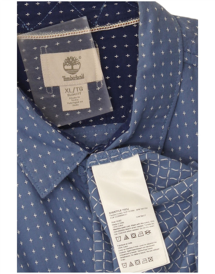 Ανδρικό πουκάμισο Timberland Abstract Pattern Slim Fit XL Μπλε βαμβακερό
