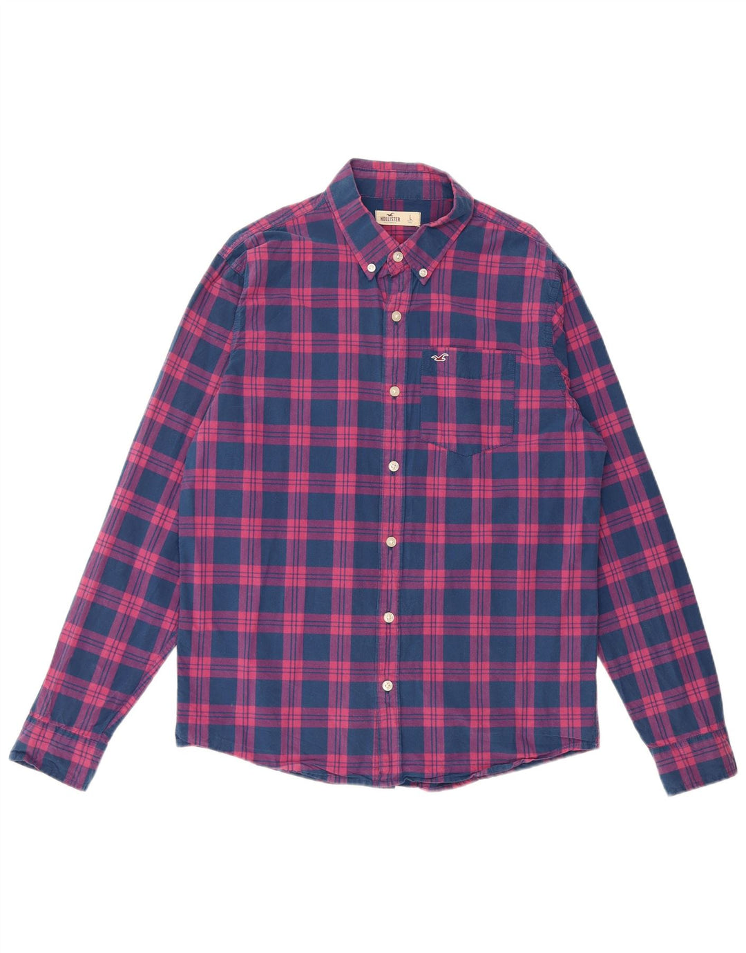 Ανδρικό πουκάμισο HOLLISTER Large Blue Check Cotton