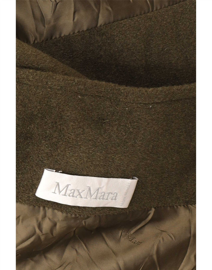 Max Mara Γυναικείο Πανωφόρι UK 12 Μέτριο Χακί Παρθένο Μαλλί