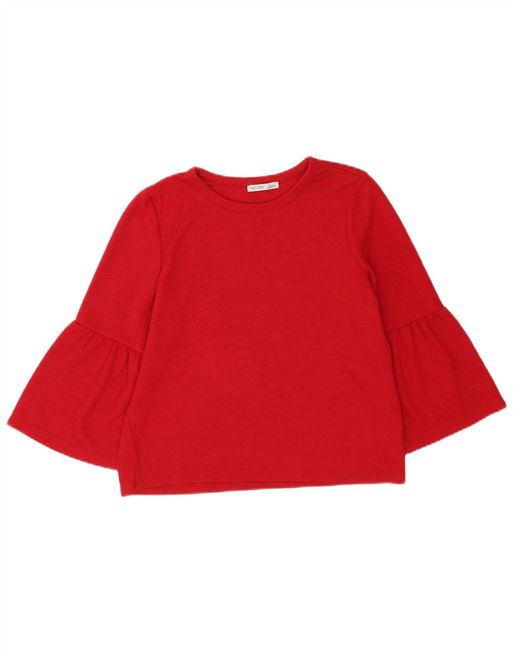 Zara γυναικείο τοπ 3/4 μανίκι UK 12 Medium Red
