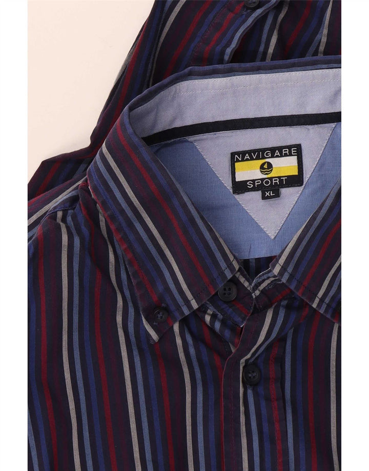 Ανδρικό πουκάμισο Navigare XL Navy Blue ριγέ