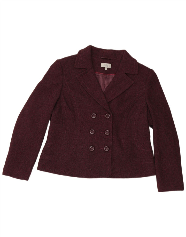 Marks & Spencer Γυναικείο Μπουφάν Blazer με διπλό στήθος UK 18 XL Βουργουνδίας