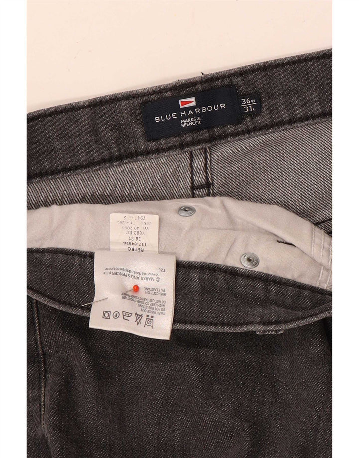 Marks & Spencer Ανδρικό Τζιν Μπλε Harbor Straight W36 L31 Γκρι βαμβακερό