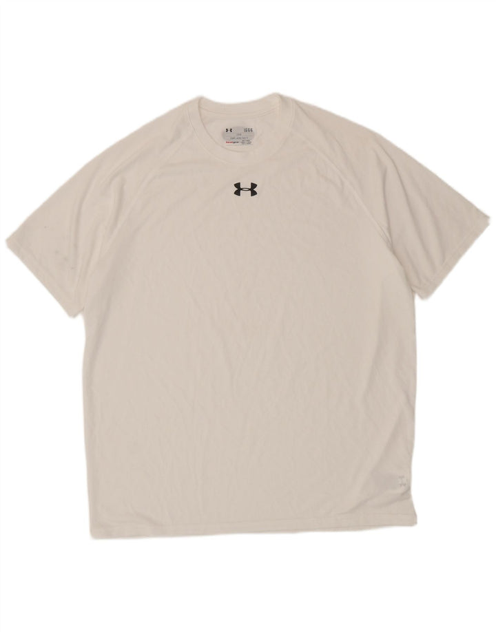 Ανδρικό μπλουζάκι UNDER Armor Heat Gear Top Large White Polyester
