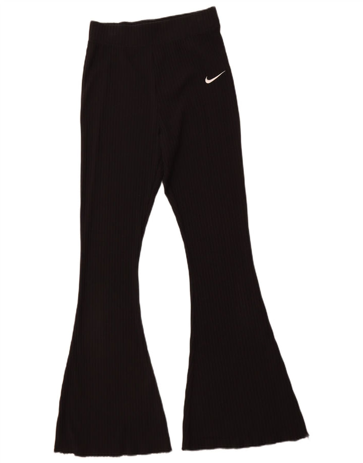 Γυναικεία φόρμα NIKE Flare Παντελόνι UK 8 Small Black Cotton