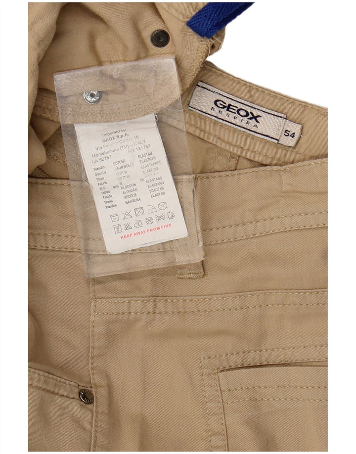 Ανδρικό παντελόνι GEOX Respira Straight Casual IT 54 2XL W38 L32 Μπεζ βαμβακερό