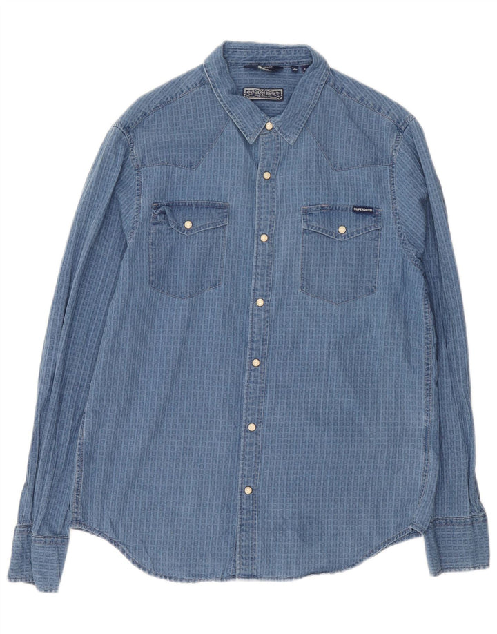 Ανδρικό πουκάμισο Superdry Large Blue Check Cotton