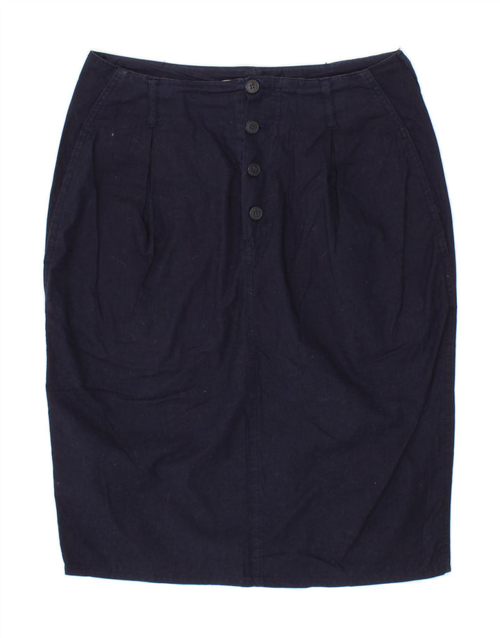 BENETTON Womens Pencil Skirt IT 42 Medium  W30 Navy Blue Cotton Vintage Benetton and Second-Hand Benetton from Messina Hembry 