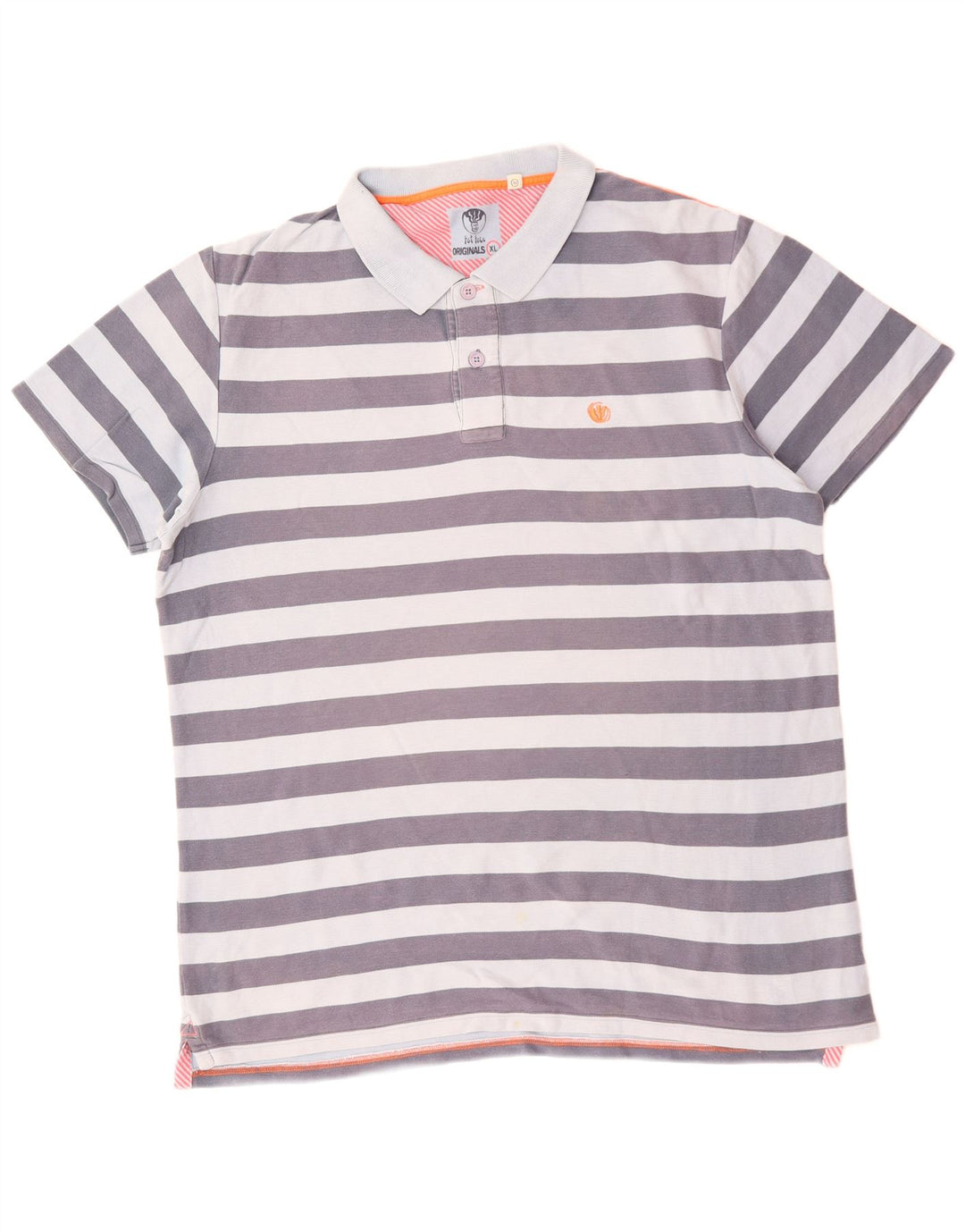 FAT FACE Ανδρικό πουκάμισο πόλο XL Μπλε ριγέ βαμβακερό