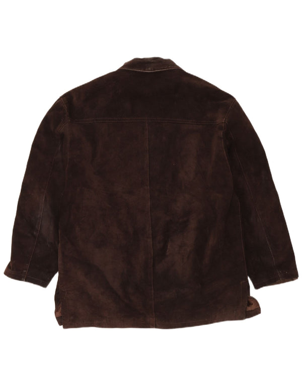 Vintage Ανδρικό Loose Fit Suede Jacket UK 36 Small Brown Δερμάτινο