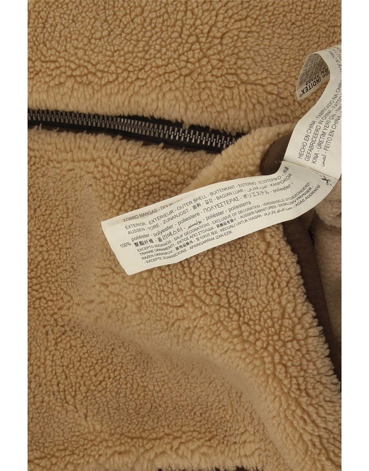 Zara Ανδρικό Fleece Jacket UK 38 Medium Beige Polyester
