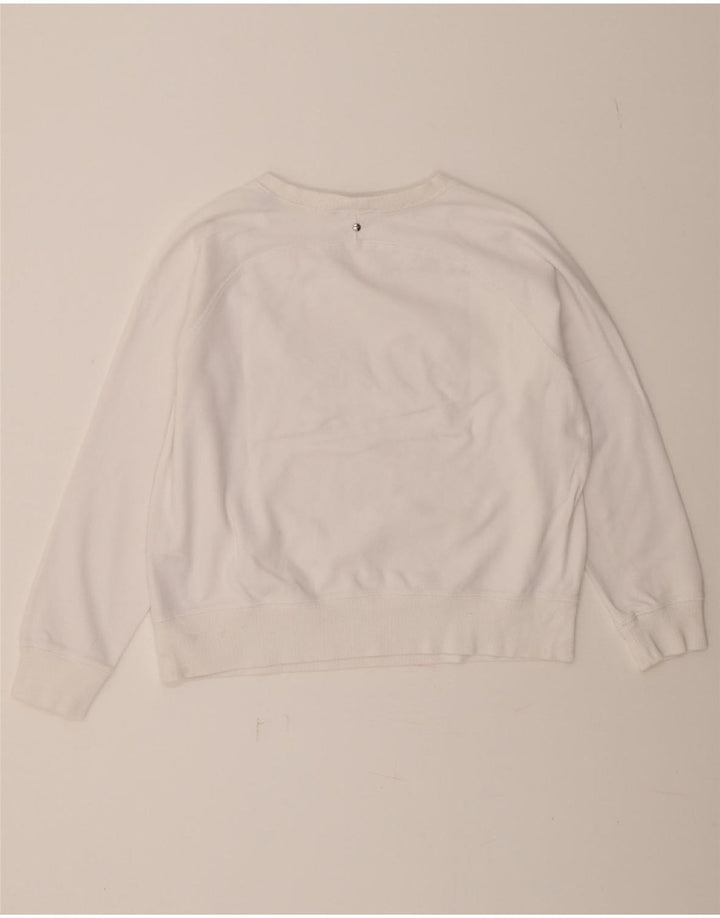 DIESEL Womens Graphic Sweatshirt Jumper UK 14 Medium White Cotton Vintage Diesel and Second-Hand Diesel from Messina Hembry 
