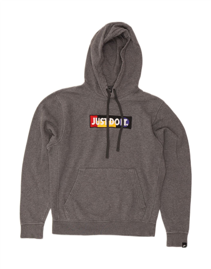 NIKE Mens Graphic Hoodie Jumper Small Grey Cotton Vintage Nike and Second-Hand Nike from Messina Hembry 