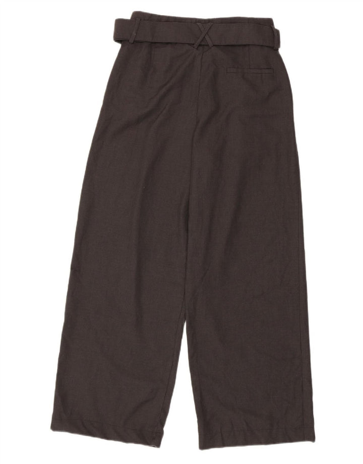 ZARA Γυναικείο φαρδύ παντελόνι Casual Medium W28 L29 Γκρι Πολυεστέρας