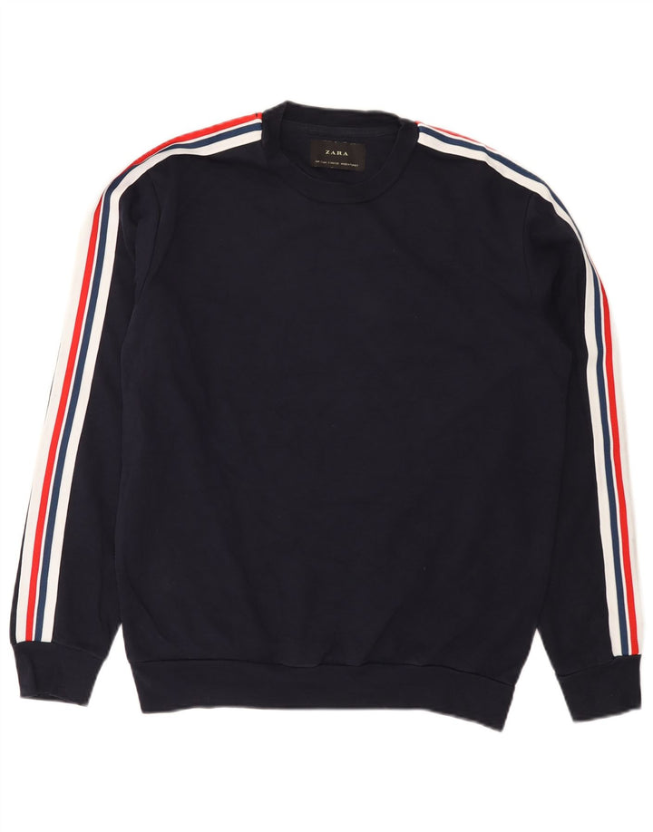 Ανδρικό φούτερ Zara Jumper Small Navy Blue Colourblock