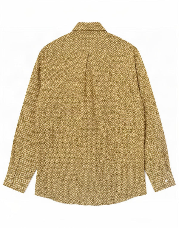 Vintage Ανδρικό πουκάμισο κανονικής εφαρμογής Medium Khaki Geometric