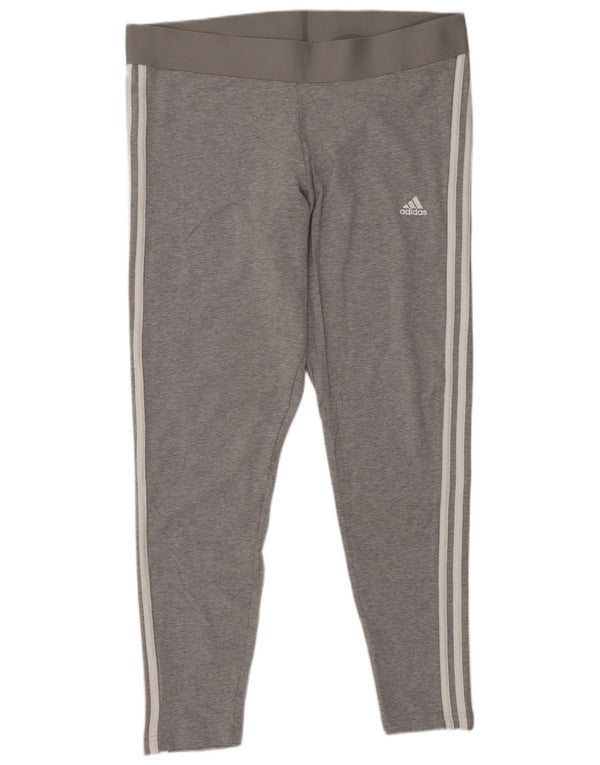 Γυναικεία γραφικά κολάν Adidas UK 20-22 XL Γκρι βαμβακερά σπορ