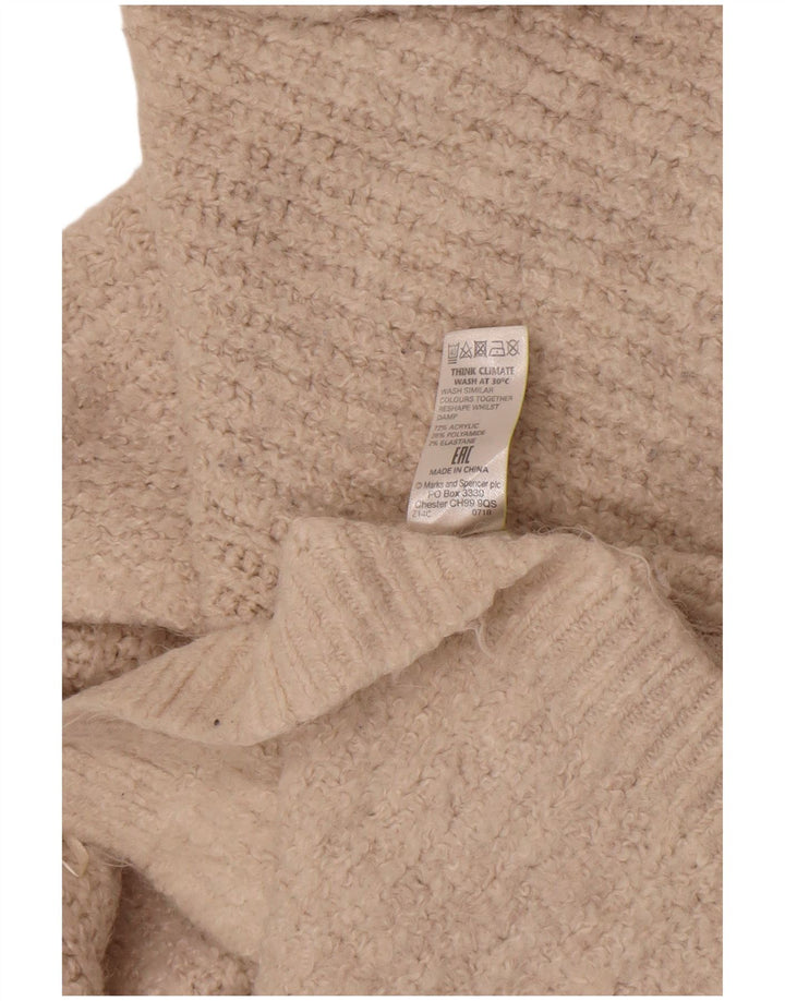 Marks & Spencer Γυναικείο πουλόβερ Longline Cardigan UK 12 Medium Off White