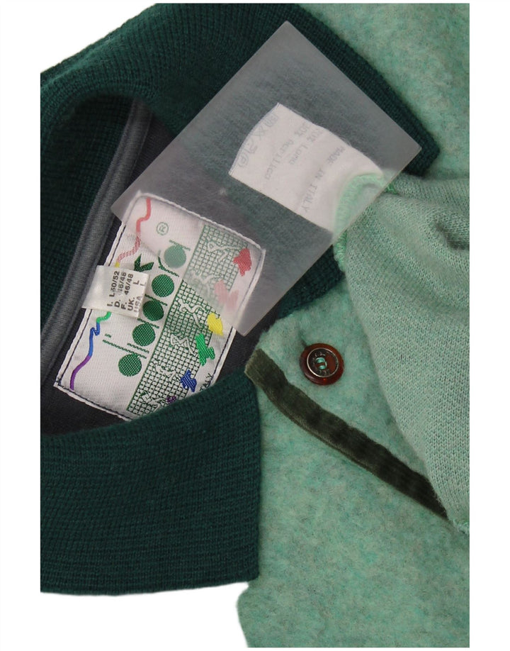 DIADORA Ανδρικό πουλόβερ με λαιμόκοψη, πράσινο μαλλί