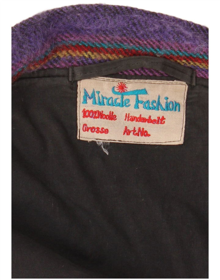 Vintage Ανδρικό παλτό Duffle UK 40 Μεγάλο Μωβ ριγέ