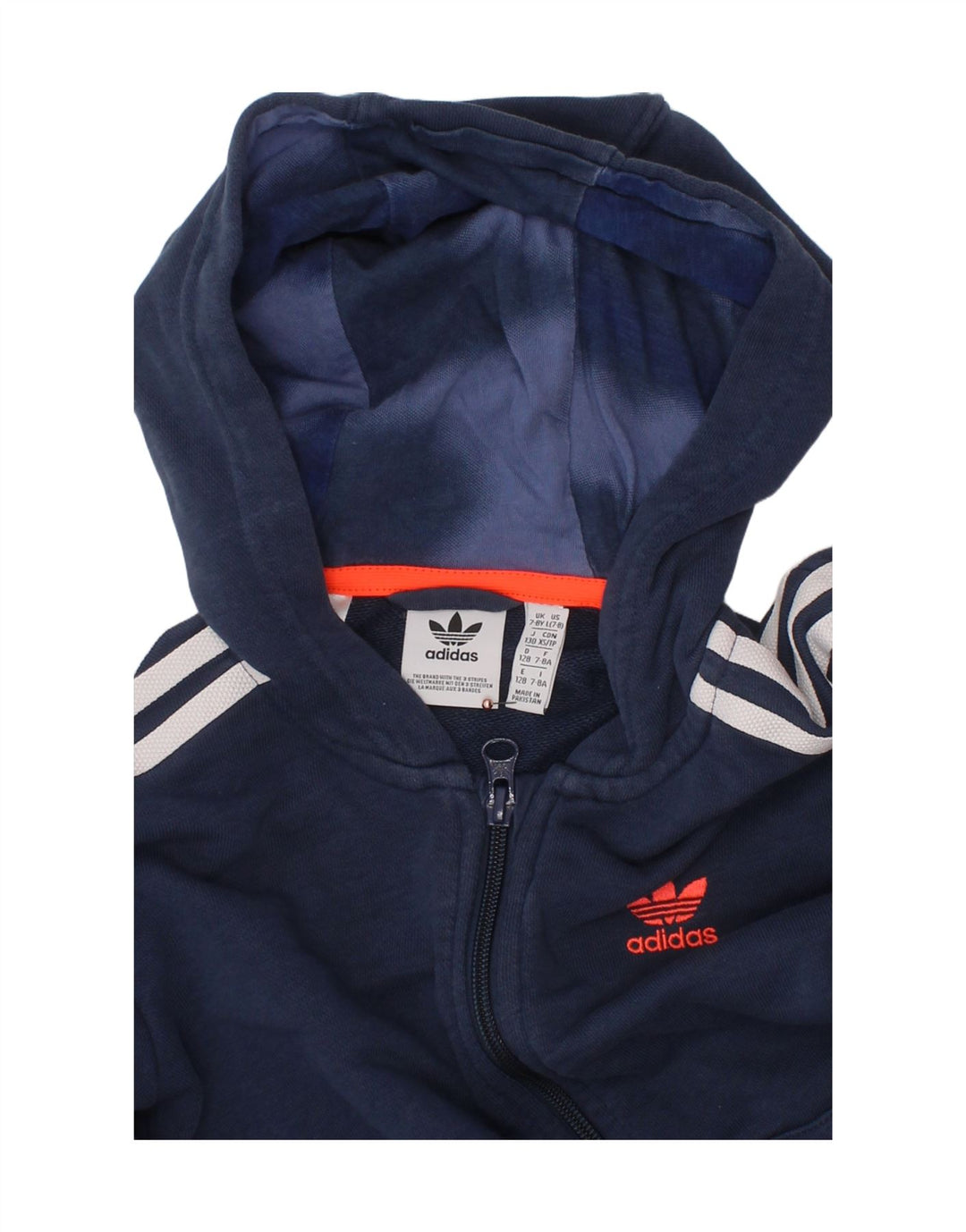 Πουλόβερ ADIDAS Boys Zip Hoodie 7-8 Years Navy Blue Cotton