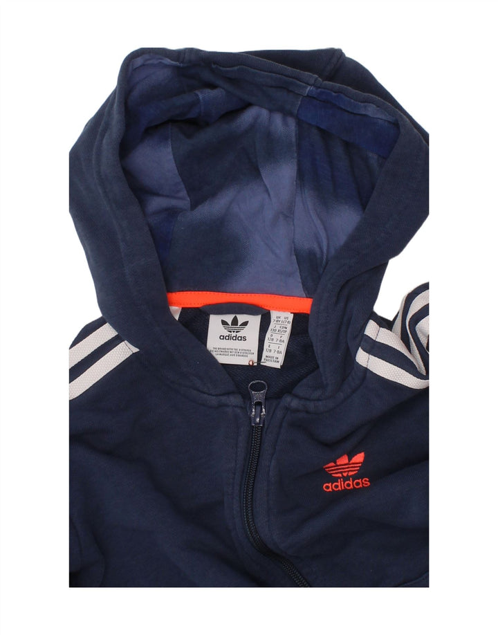 Πουλόβερ ADIDAS Boys Zip Hoodie 7-8 Years Navy Blue Cotton