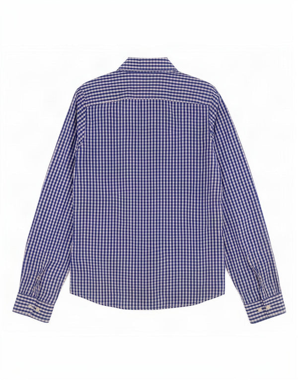 Ανδρικό πουκάμισο Hollister, μεσαίο μπλε βαμβακερό Gingham