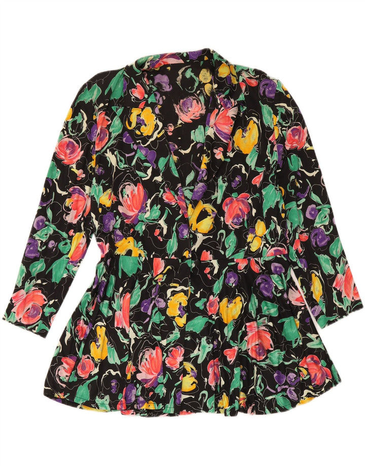 VINTAGE Γυναικείο Blazer Jacket UK 12 Medium Πολύχρωμο Floral