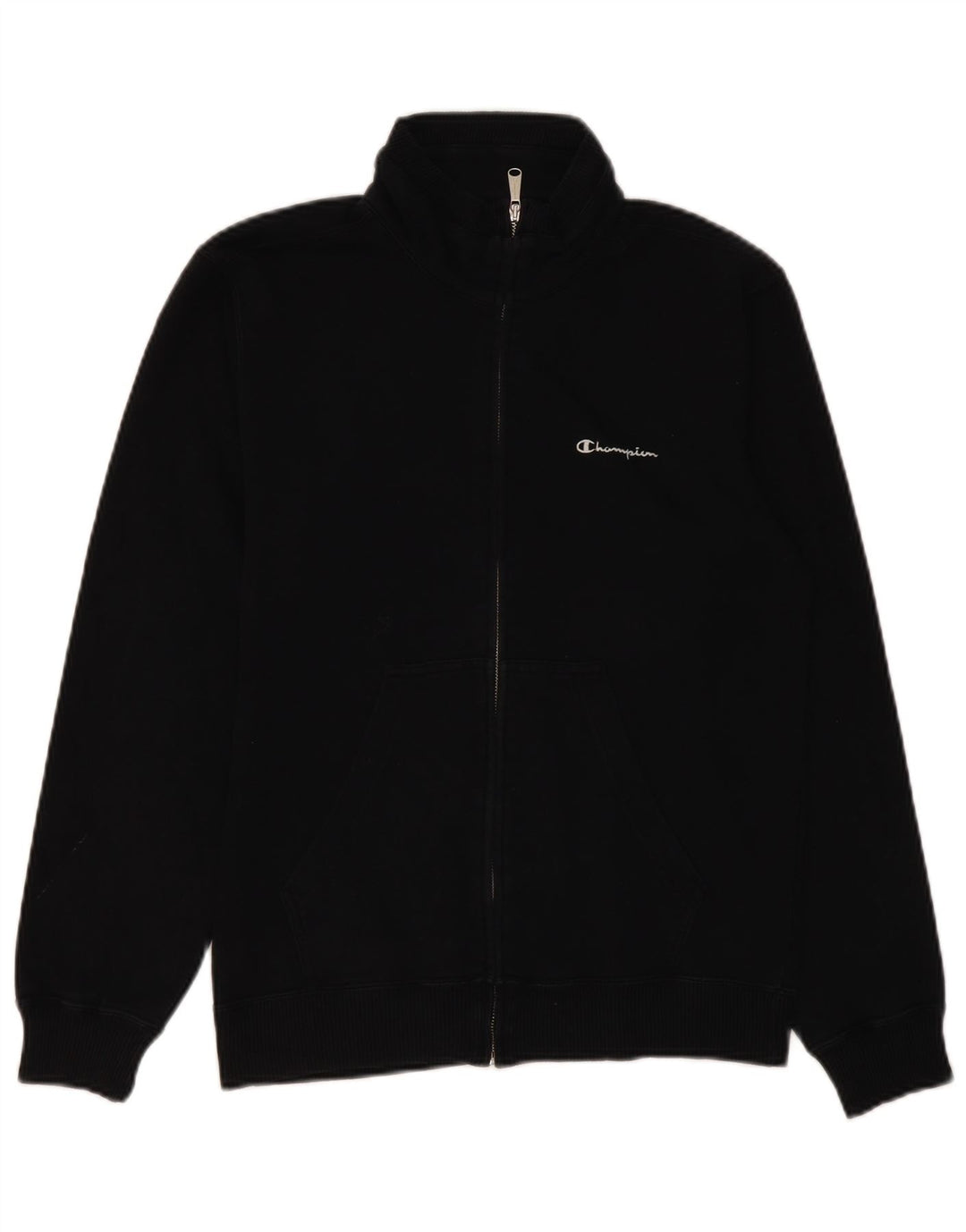 CHAMPION Mens Tracksuit Top Jacket Small Black Cotton