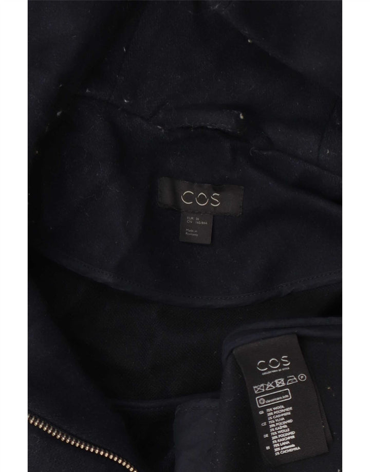 Γυναικείο παλτό Cos με κουκούλα EU 36 Small Navy Blue Wool