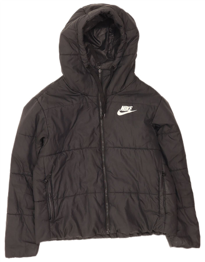 Γυναικείο μπουφάν Nike με κουκούλα με αναστρέψιμη επένδυση UK 16 μεγάλο μαύρο πολυεστέρα