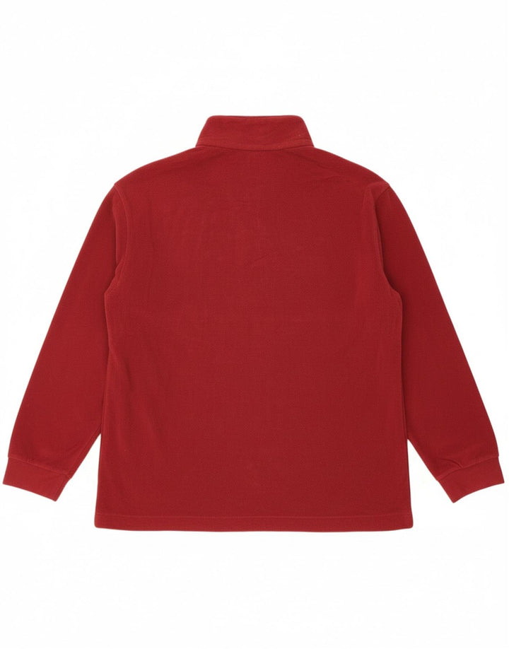 THINK PINK Mens Zip Neck Fleece Jumper Medium Burgundy