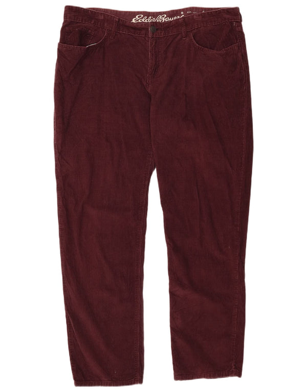 EDDIE BAUER Γυναικείο Boyfriend Παντελόνι Κοτλέ US 18 2XL W38 L31 Βουργουνδίας