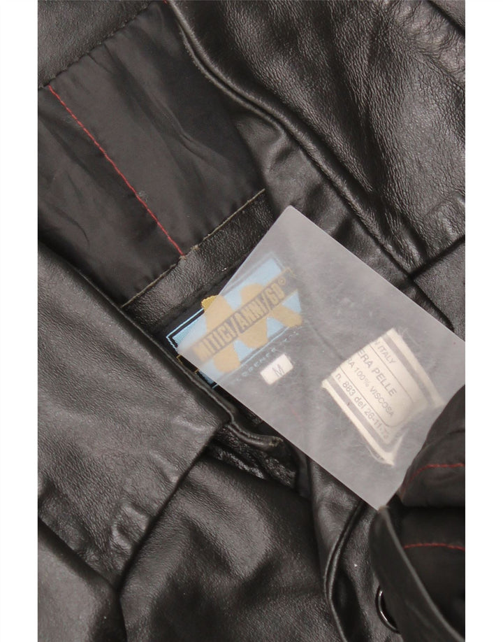 Ανδρικό δερμάτινο μπουφάν Mitici Anni UK 38 Medium Black Leather