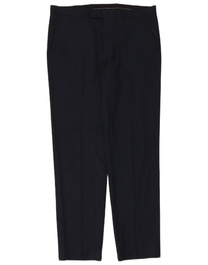 Marks & Spencer Ανδρική στολή παντελόνι W36 L33 Navy Blue Polyester