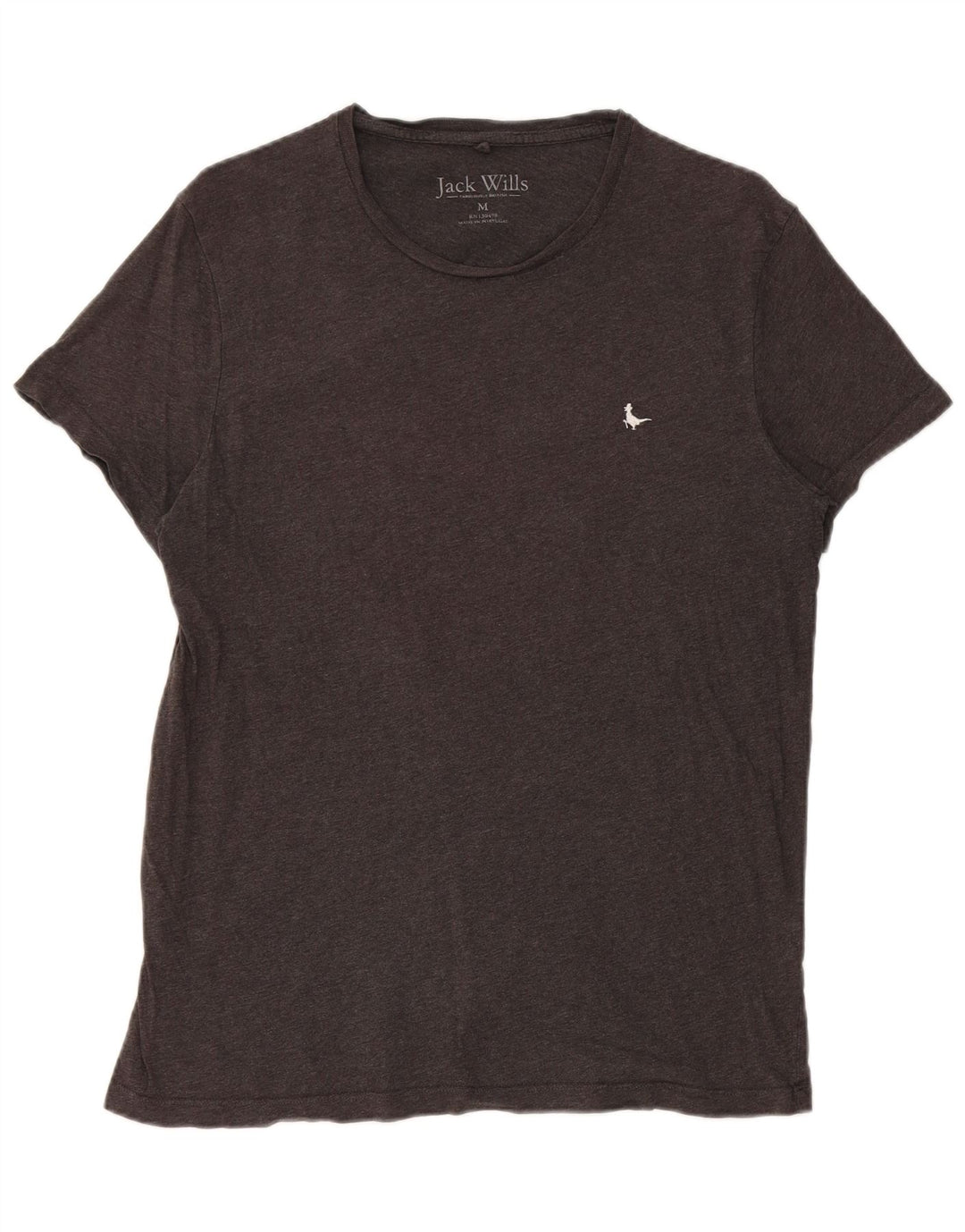Jack Wills Γυναικείο T-Shirt Μπλουζάκι από μεσαίο γκρι βαμβακερό
