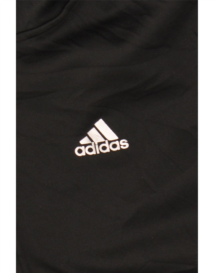 Ανδρικό πουλόβερ Adidas Climalite με φερμουάρ με κουκούλα μεσαίου μαύρου χρώματος