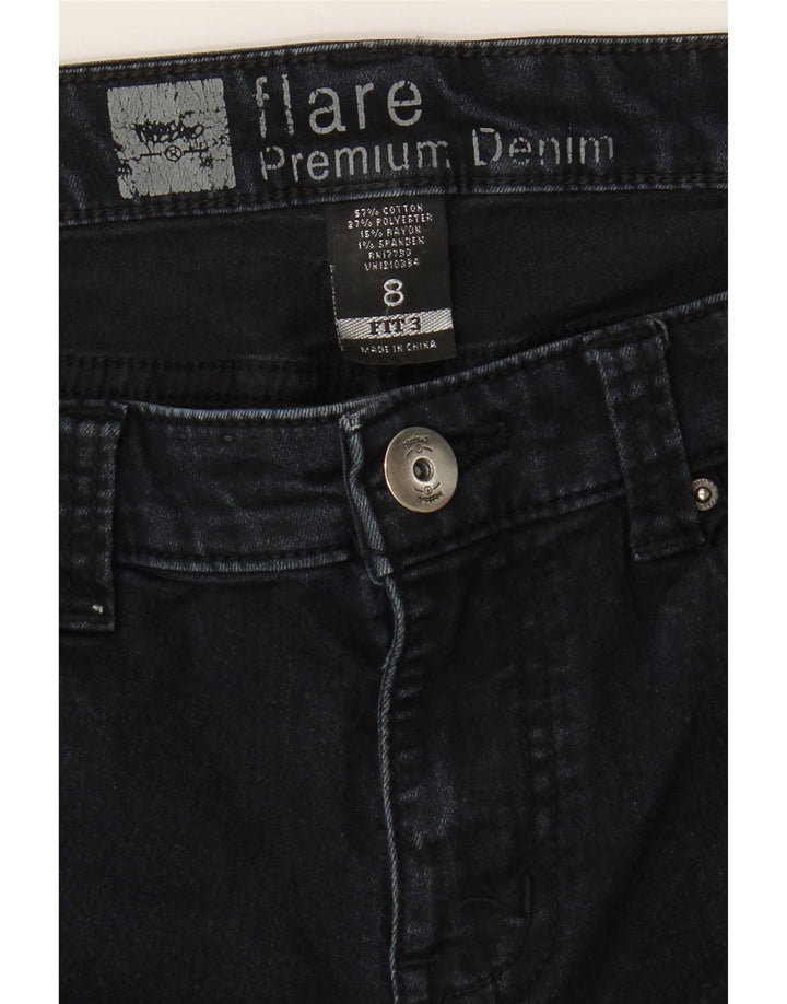 MOSSIMO Womens Flared Jeans US 8 Medium W30 L31 Navy Blue Cotton Vintage Mossimo and Second-Hand Mossimo from Messina Hembry 