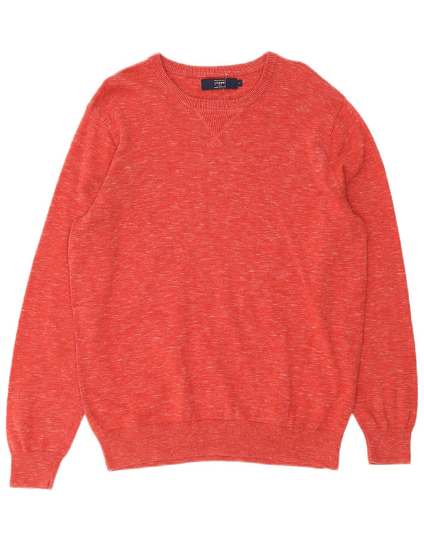 J. Crew Ανδρικό πουλόβερ με λαιμόκοψη, μεγάλο κόκκινο βαμβακερό
