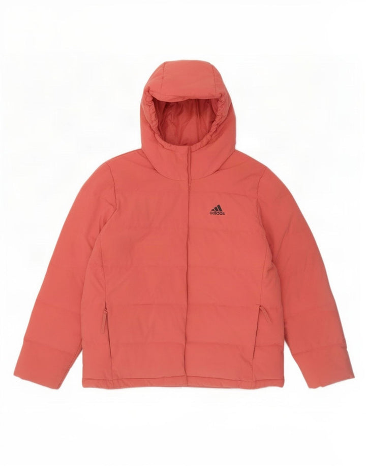 Γυναικείο τζάκετ με κουκούλα Adidas UK 12/14 Μεσαίο ροζ πολυεστέρας