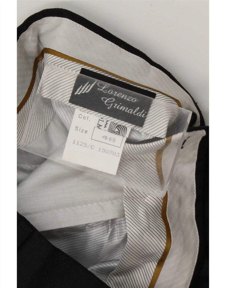 Vintage Ανδρικό παντελόνι με καρφίτσα IT 48 Medium W32 L34 Μαύρο μαλλί