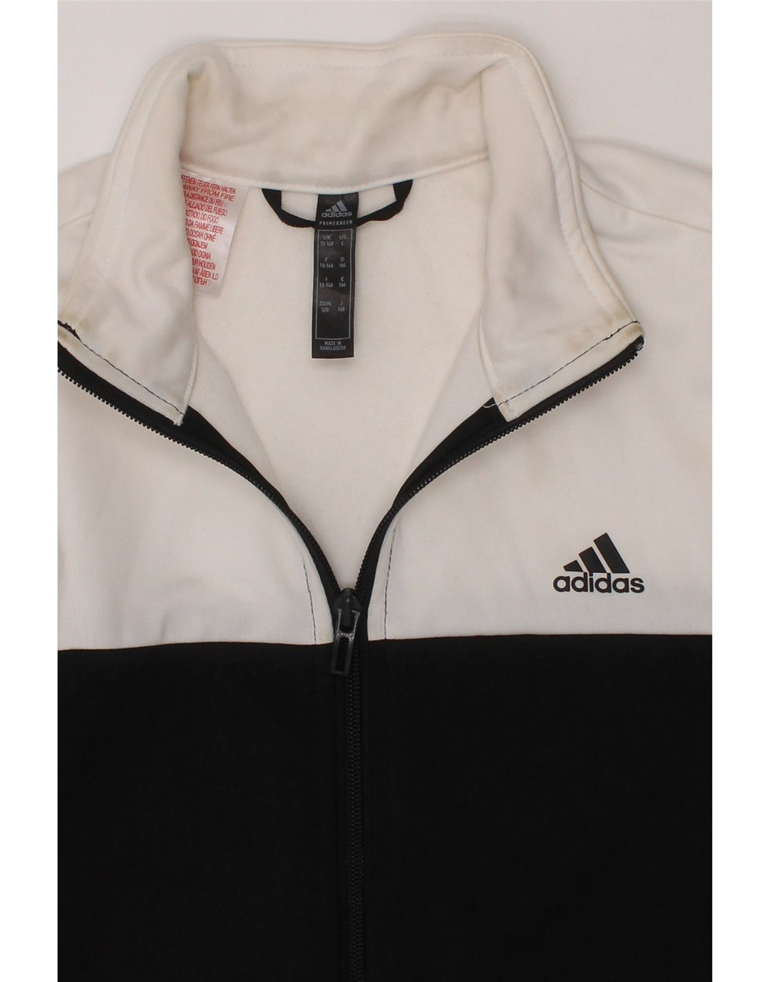 ADIDAS Boys Tracksuit Top Jacket 13-14 Years Black Colourblock Polyester Vintage Adidas and Second-Hand Adidas from Messina Hembry 