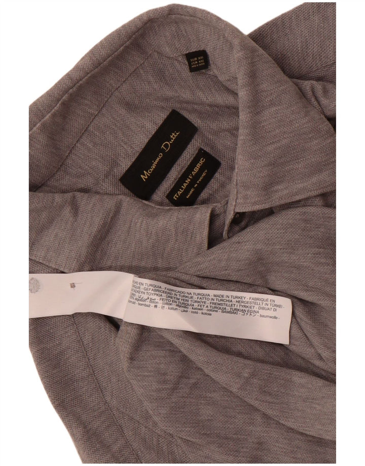 Ανδρικό πουκάμισο Massimo Dutti 2XL Γκρι βαμβακερό