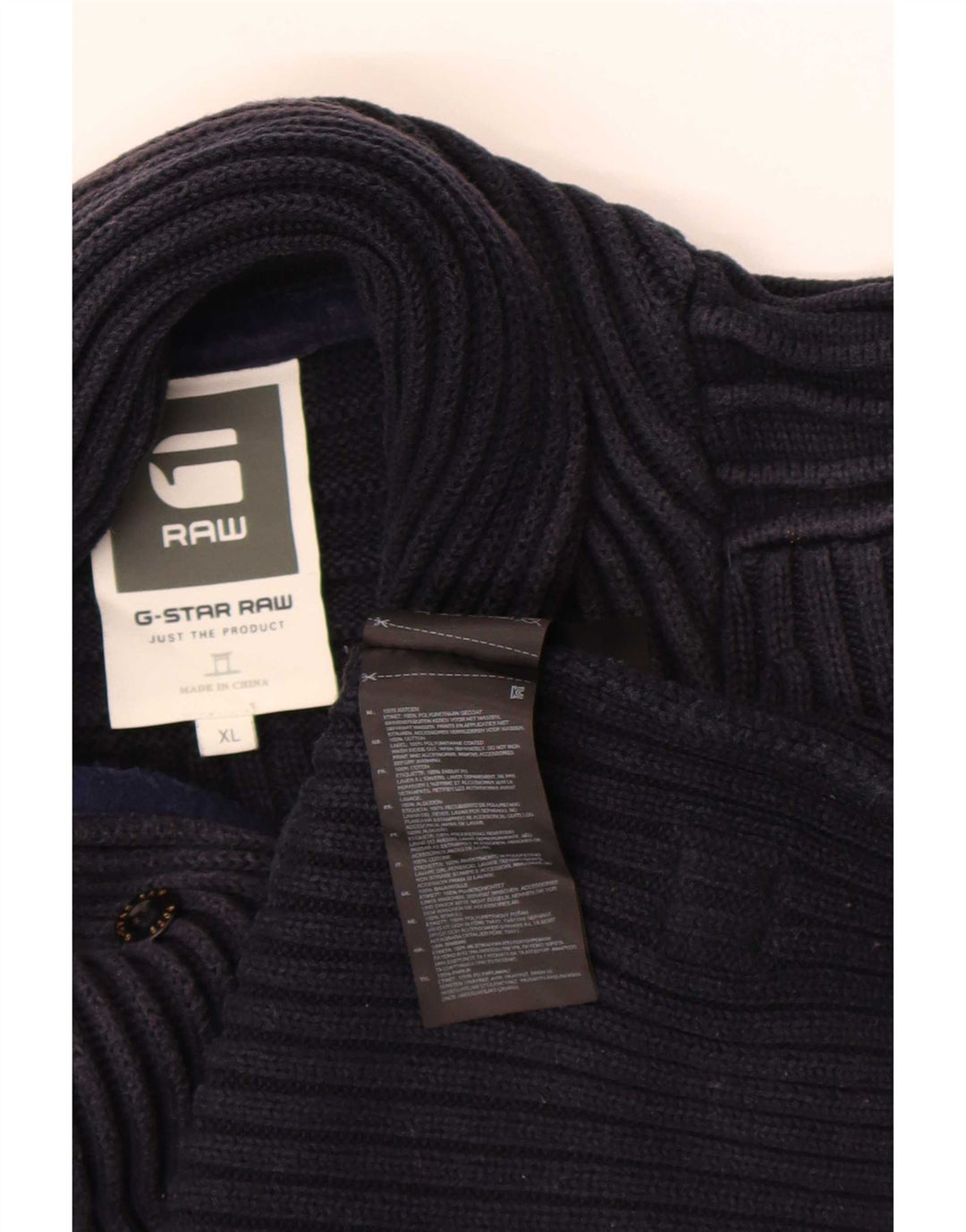 G-Star Ανδρικό πουλόβερ με κουμπιά λαιμόκοψη XL Navy Blue Cotton