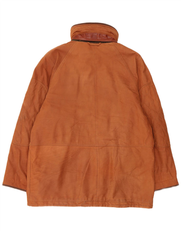 Ανδρικό δερμάτινο μπουφάν Timberland με κουκούλα UK 40 Large Brown